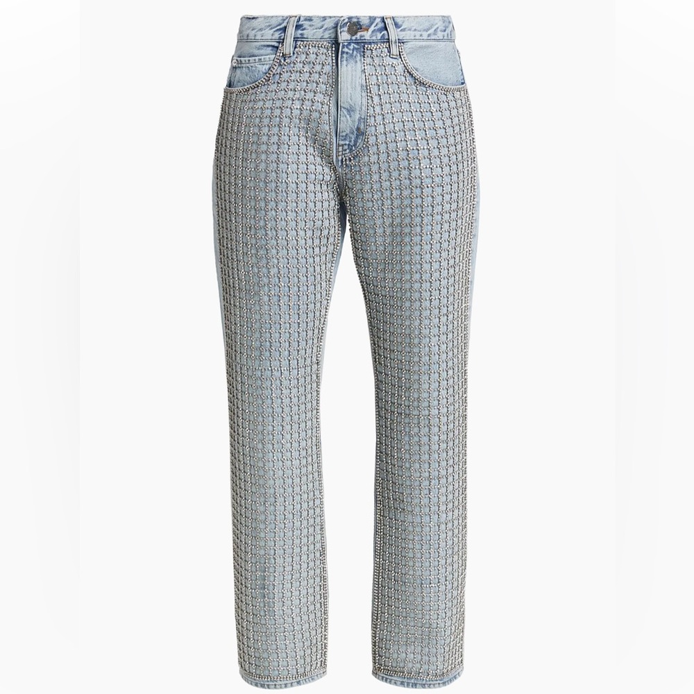 Frame The Showgirl Straight Leg Diamonte Crystal Jeans